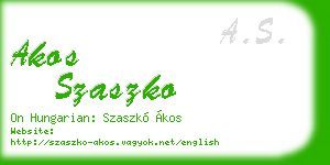 akos szaszko business card